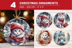 rounded christmas ornament cat kitten 2 Product Image 1