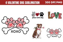 Valentine Dog Sublimation PNG Product Image 1