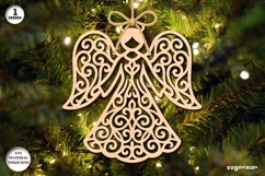 Christmas Angels Ornament Bundle | Laser Cut | SVG Product Image 7