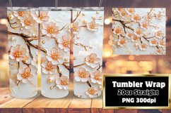 Custom Tumbler Wrap Design , 3D Flower Product Image 1