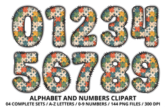 Autism Awareness Doodle Letters Puzzle Piece Alphabet PNG Product Image 5