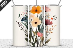 Flowers Tumbler Wrap | Sublimation Design | Tumbler PNG Product Image 1
