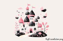Pink Black Easter Clipart PNG Product Image 1