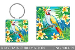 Parrot Keychain Sublimation. Parrot Sublimation Product Image 1