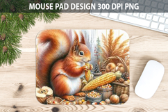 Squirrel Mouse pad Sublimation - Thanksgiving Animal PNG Product Image 1