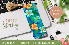 Tropical Flowers Bookmark Printable, Floral Bookmark PNG Product Image 1