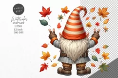 Gnome clipart, Autumn gnome clipart, Autumn clipart Product Image 1