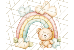 Pastel Plushie Rainbow Clipart PNG, Nursery Baby Animals Png Product Image 5
