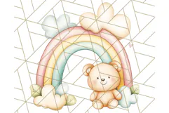 Pastel Plushie Rainbow Clipart PNG, Nursery Baby Animals Png Product Image 5
