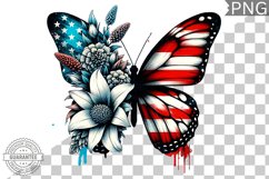 4Th Of July Flora Butterfly - Sublimation 4th of July PNG Product Image 1