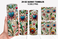 Flower Skinny Tumbler 20oz Wrap Design, Winter Tumbler Wrap Product Image 1