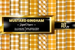 Mustard Gingham Digital Papers 18 Variations Product Image 1