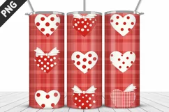 Red Plaid Tumbler Design | Valentine's Day Tumbler Wrap Product Image 2
