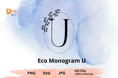 Eco Monogram Minimal Nature- Inspired Letter Set PNG SVG JPG Product Image 1