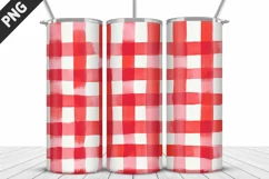 Red Plaid Tumbler Design | Valentine's Day Tumbler Wrap Product Image 4