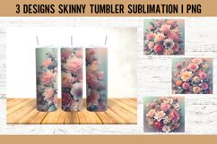 20 oz Tumbler Wrap 3D Flowers Sublimation Design PNG Product Image 1