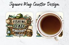 Fishing Dad Mug coaster | Coaster | Sublimation Design Product Image 1