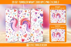 Unicorn Milkyway Tumbler Wrap Designs, Sublimation Wrap Product Image 1