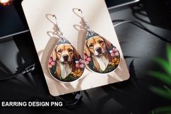 Stained Glass Dog flowers Earring Design Product Image 1