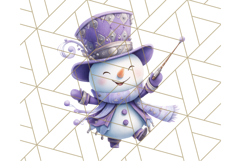 Snowman Family Clipart PNG Winter Holiday Art Product Image 5