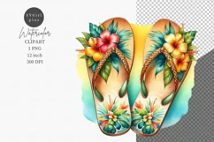 Summer clipart, Flip flop clipart, Holiday clipart, Product Image 1