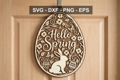 Hello Spring Hanger Cut File for Cricut and Laser Product Image 1