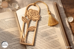 Rose Flower Bookmark Laser Cut | Book Lover | SVG Product Image 1