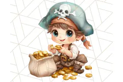 Cartoon Pirate Kids and Animals PNG Clipart for Fun Designs Product Image 5