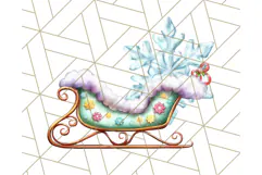 Santa Sleigh Ride Clipart PNG, Flying Reindeer Christmas Art Product Image 5