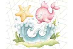 Under the Sea Nursery Clipart, Ocean Animals PNG Product Image 5