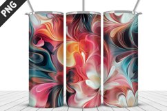 3D Flowers Tumbler Wrap | Sublimation Design | Tumble PNG Product Image 2
