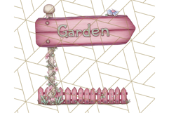 Pink Cottagecore Garden PNG Clipart, Vintage Floral Art Product Image 5