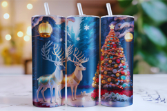 Merry Christmas Tree Tumbler Wrap | Christmas Wrap Product Image 1