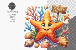 Starfish clipart, Ocean clipart, Summer clipart Product Image 1