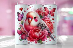 Valentine's Day Love Bird Tumbler Wrap Sublimation Design Product Image 1