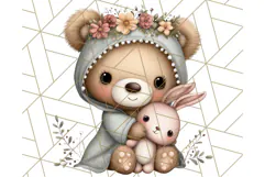 Woodland Nursery Baby Animals Clipart, Cute Animals Png Product Image 5
