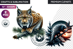 Watercolor Wild Animal Clipart, Forest Wildlife PNG Product Image 1