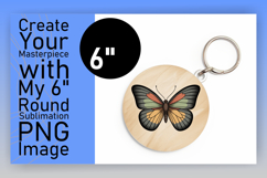 Unique Round Design Coaster PNG , Butterfly Product Image 1