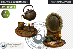 Cosy Witch's Apothecary magic Clipart PNG witchcraft graphic Product Image 1