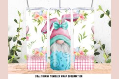 Gnome Easter Tumbler Sublimation Design 20 OZ Skinny Product Image 1