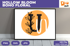 Hollow Bloom Boho Floral Monogram Product Image 1