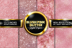 Blush Pink Glitter Digital Papers - 04 Variations Product Image 1