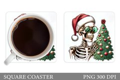 Funny Skeleton Coaster. Christmas Skeleton Coaster Design Product Image 1