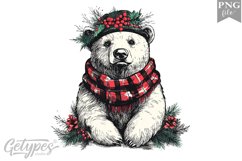 Christmas Bear Clipart Design - High Quality 300 Dpi Product Image 1