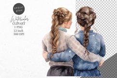 Christmas clipart, Girls clipart, Blue Christmas Product Image 1