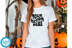 White women Tshirt Mockup, Halloween tshirt mockup Product Image 1