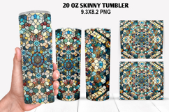 Skinny Tumbler 20oz Wrap Design, Stained Tumble PNG Design Product Image 1