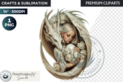 Fantasy Dragon witch clipart, enchantress, dragon egg queen Product Image 1