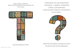 Patchwork Back To School Alphabet Clipart Product Image 2