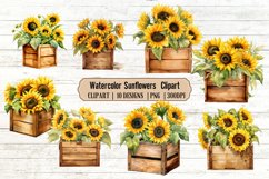 Watercolor Sunflower Clipart| sublimation PNG Product Image 1